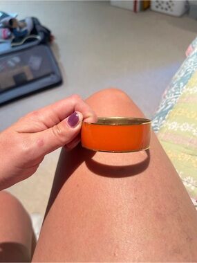 J. Crew Orange Enamel Bangle Bracelet